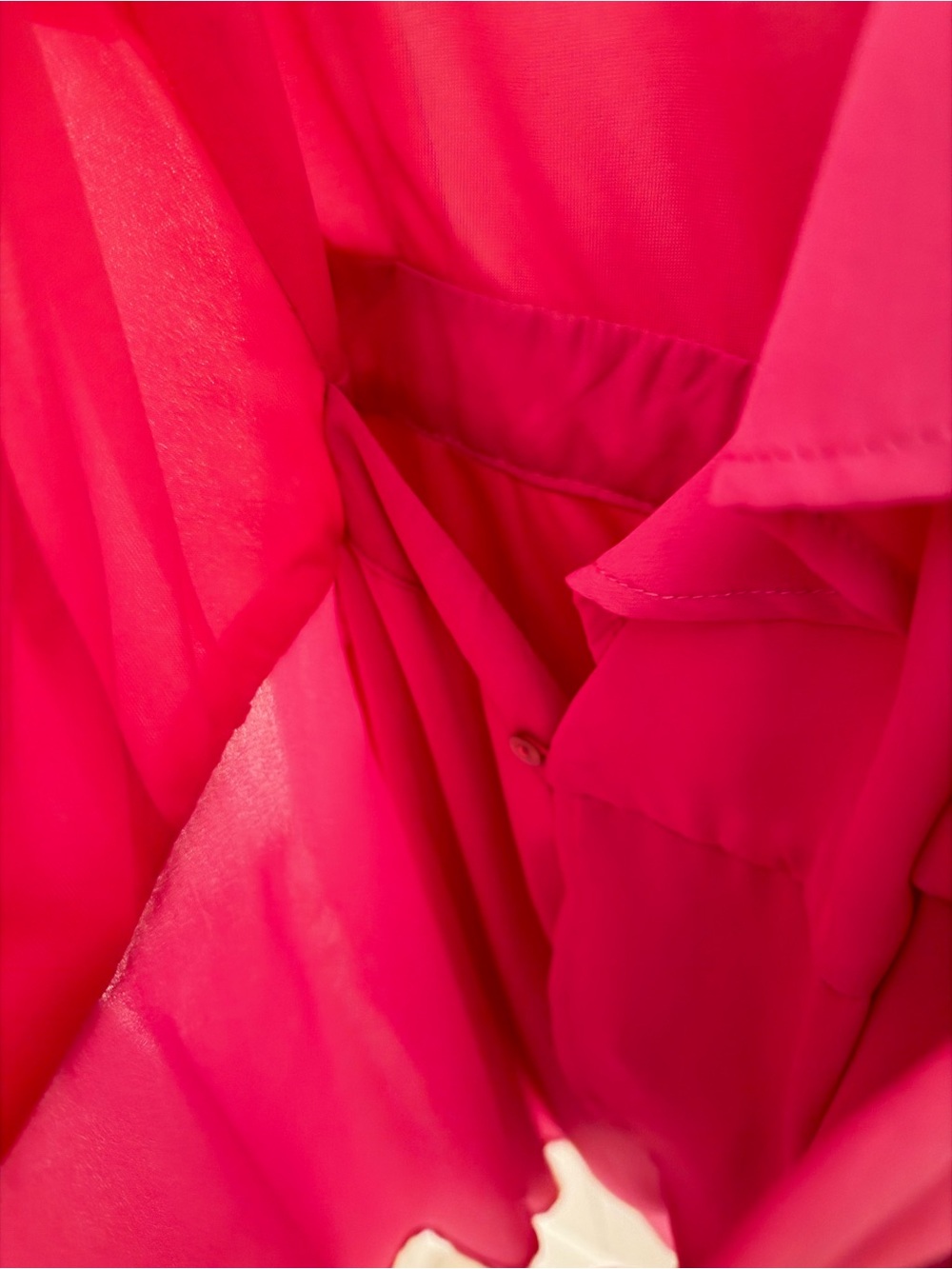 Listicle Hot Pink Ruffle Wrap Romper - Picture 6 of 7
